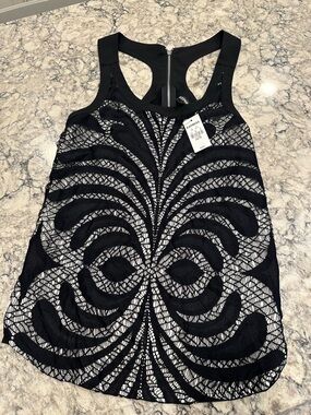 Black Lace Overlay Tank Top